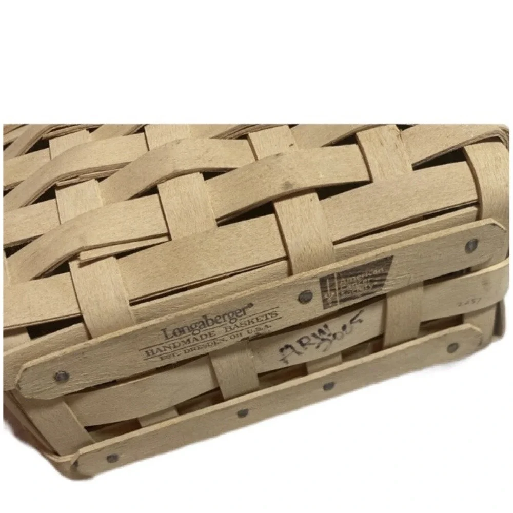 Longaberger 2005 Horizon Of Hope Awareness WHITE WASH Basket Lid Liners & Tie On